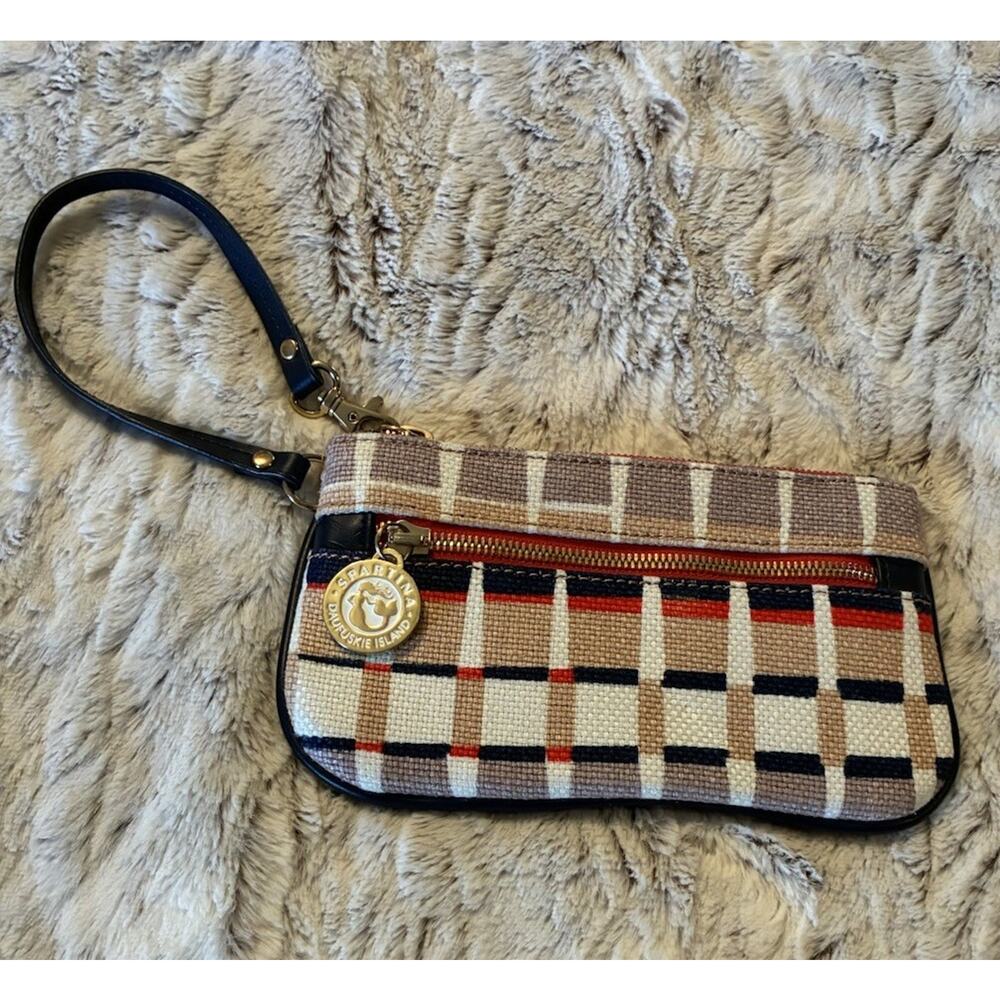 Spartina 449 Daufuskie Island Wristlet NWT Leather And Linen